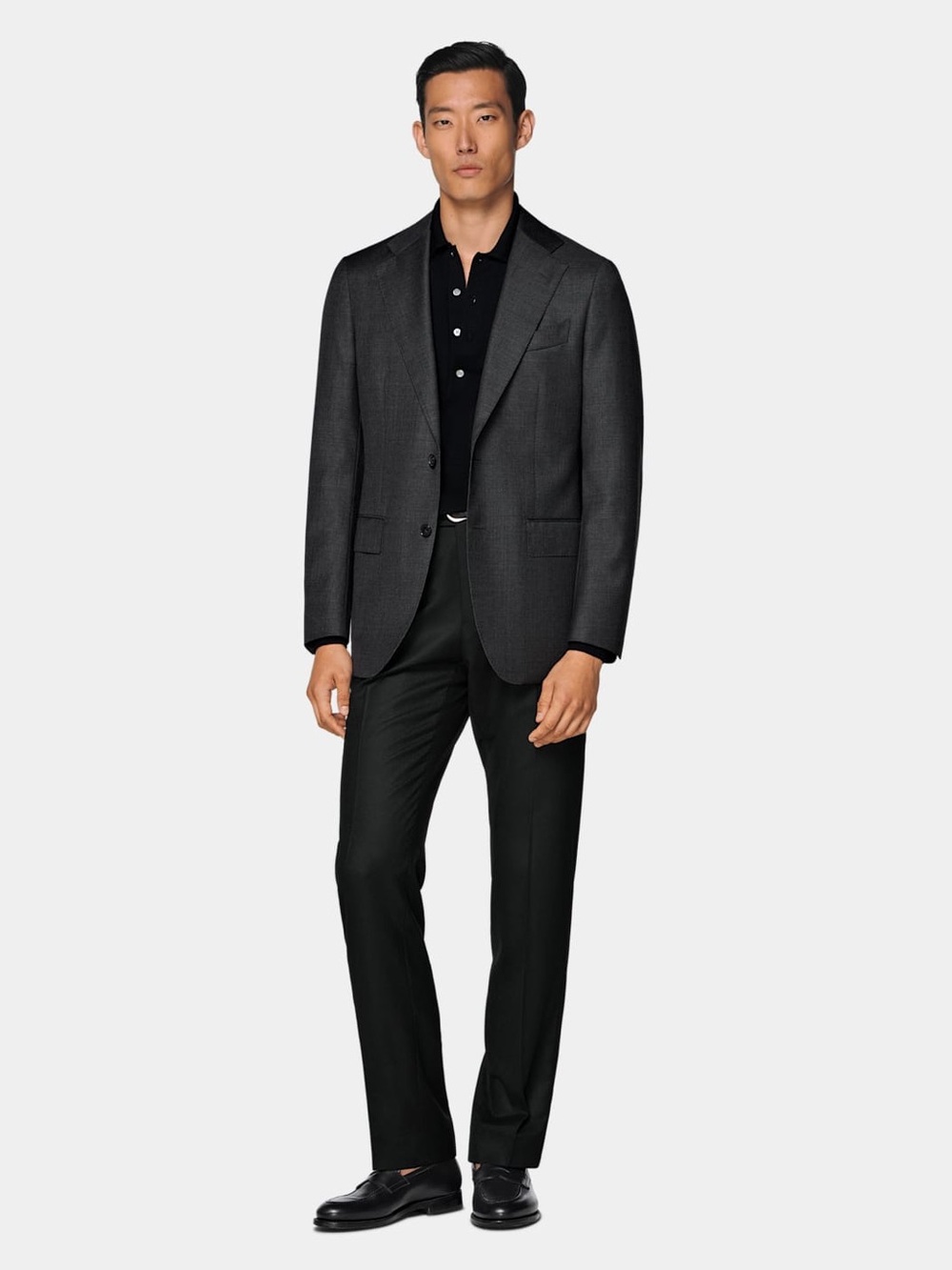 Suitsupply Dark gray Havana suit Tailored cut  All Season Pure Wool S110s
